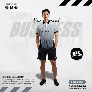 Mẫu Polo Công Ty Vinfast Thiết Kế Màu Xám