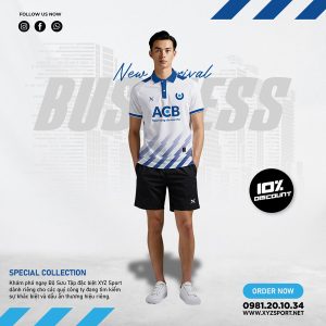 Mẫu Polo Công Ty ACB Thiết Kế Màu Trắng