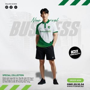 Áo Polo Công Ty Vietcombank Thiết Kế Màu Xanh Ve Chai