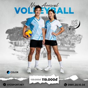 Mẫu Áo Bóng Chuyền Thiết Kế Mã BCX-10 Màu Xanh Ya