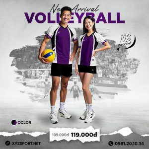 Quần Áo Bóng Chuyền Thiết Kế Mã BCX-106 Màu Tím