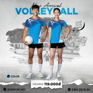 Mẫu Áo Bóng Chuyền Thiết Kế Mã BCX-11 Màu Xanh Ya