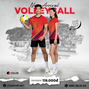 Quần Áo Bóng Chuyền Thiết Kế Mã BCX-12 Màu Đỏ