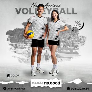 Đồ Thể Thao Bóng Chuyền Thiết Kế Mã BCX-13 Màu Trắng