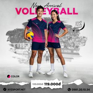 Đồ Thể Thao Bóng Chuyền Thiết Kế Mã BCX-14 Màu Tím Than