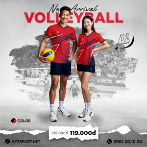 Đồ Thể Thao Bóng Chuyền Thiết Kế Mã BCX-21 Màu Đỏ