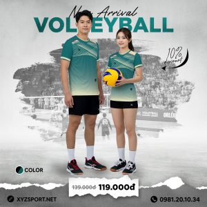 Mẫu Áo Bóng Chuyền Thiết Kế Mã BCX-24 Màu Xanh Real