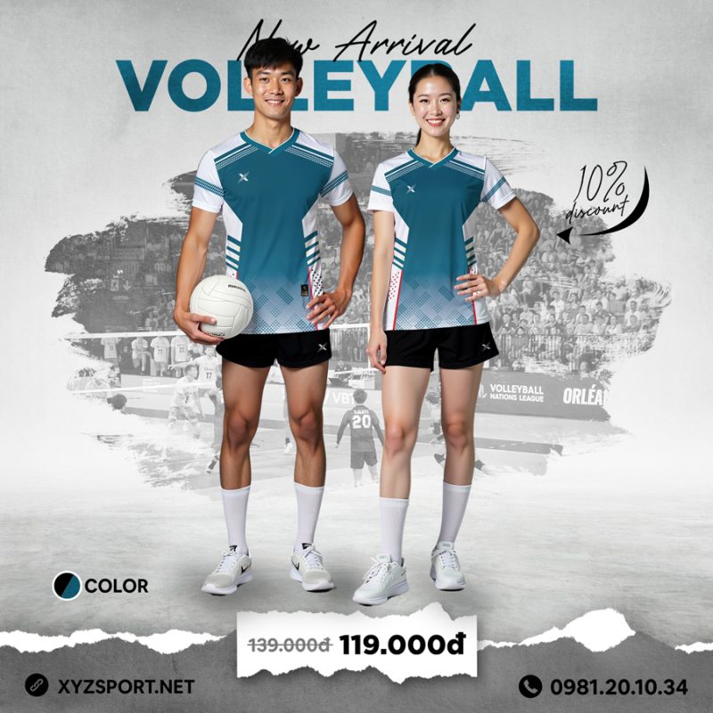 Đồ Thể Thao Bóng Chuyền Thiết Kế Mã BCX-26 Màu Xanh Lý