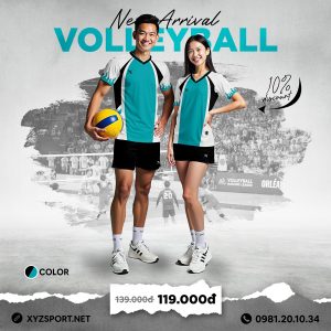 Mẫu Áo Bóng Chuyền Thiết Kế Mã BCX-28 Màu Xanh Ngọc