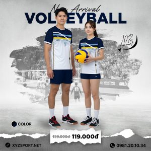 Đồ Thể Thao Bóng Chuyền Thiết Kế Mã BCX-37 Màu Trắng
