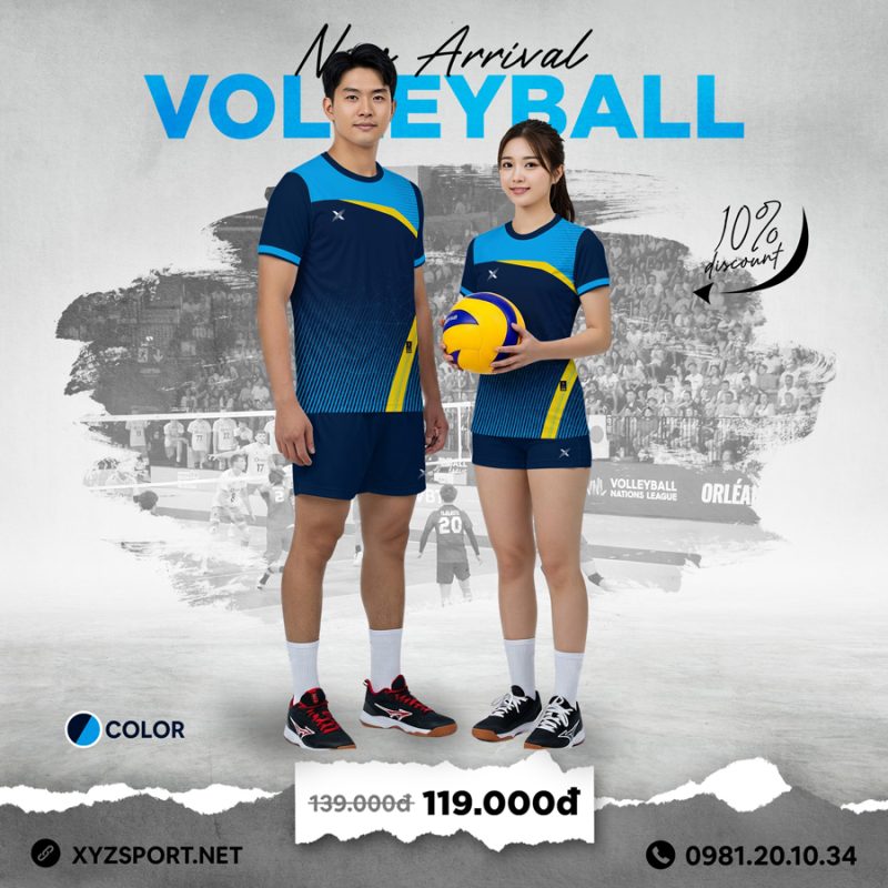 Mẫu Áo Bóng Chuyền Thiết Kế Mã BCX-44 Màu Tím Than