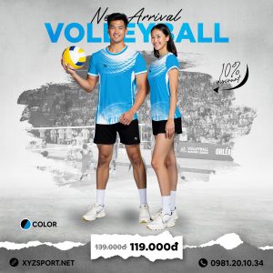 Đồ Thể Thao Bóng Chuyền Thiết Kế Mã BCX-47 Màu Xanh Ya