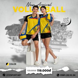 Mẫu Áo Bóng Chuyền Thiết Kế Mã BCX-50 Màu Vàng