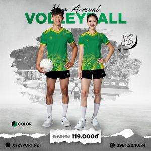 Quần Áo Bóng Chuyền Thiết Kế Mã BCX-58 Màu Xanh Két