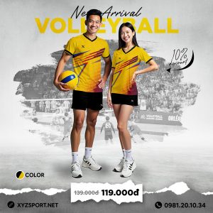 Quần Áo Bóng Chuyền Thiết Kế Mã BCX-06 Màu Vàng