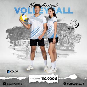 Mẫu Áo Bóng Chuyền Thiết Kế Mã BCX-64 Màu Trắng
