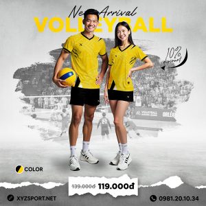 Quần Áo Bóng Chuyền Thiết Kế Mã BCX-65 Màu Vàng
