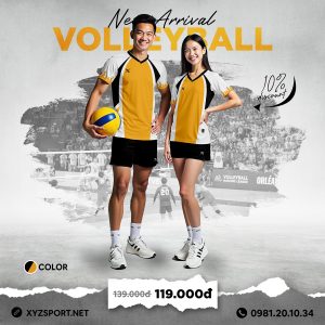 Mẫu Áo Bóng Chuyền Thiết Kế Mã BCX-72 Màu Vàng Đậm