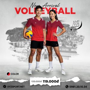 Đồ Thể Thao Bóng Chuyền Thiết Kế Mã BCX-78 Màu Đỏ Đô