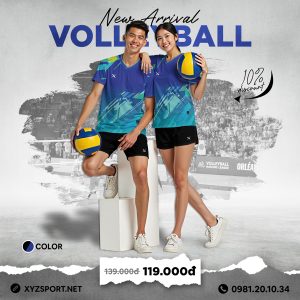 Quần Áo Bóng Chuyền Thiết Kế Mã BCX-08 Màu Xanh Bích