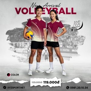 Mẫu Áo Bóng Chuyền Thiết Kế Mã BCX-81 Màu Đỏ Đô