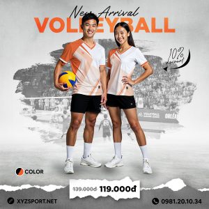 Mẫu Áo Bóng Chuyền Thiết Kế Mã BCX-86 Màu Cam