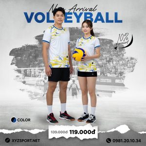 Đồ Thể Thao Bóng Chuyền Thiết Kế Mã BCX-09 Màu Trắng