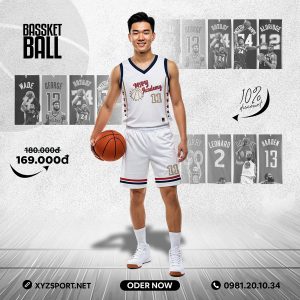 Thiết Kế Áo Bóng Rổ Mã BRX-18 Màu Trắng