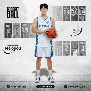 Đồ Thể Thao Bóng Rổ Thiết Kế Mã BRX-38 Màu Trắng
