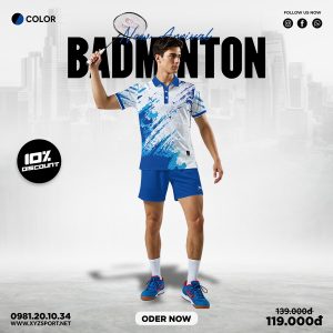 Áo Cầu Lông In Theo Yêu Cầu Màu Trắng Mã CLX-20