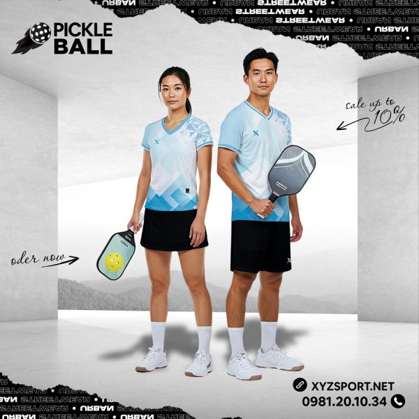 Set Đồ Pickleball Màu Xanh Ya Cá Tính Mã PKX-22