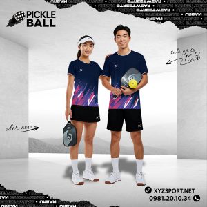 Bộ Trang Phục Pickleball Nam Nữ Màu Tím Than PKX-35