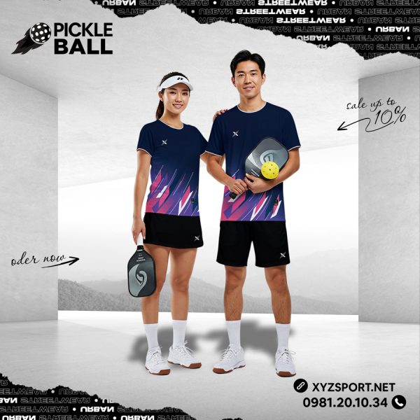 Bộ Trang Phục Pickleball Nam Nữ Màu Tím Than PKX-35