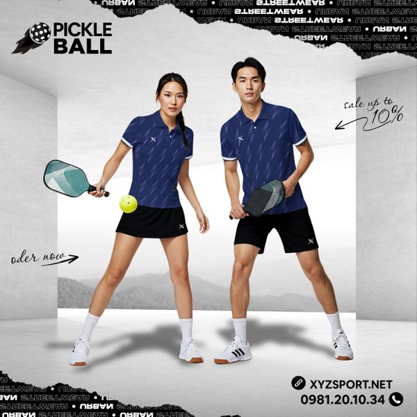 Áo Polo Đồng Phục Pickleball Nam Nữ Màu Tím Than PKX-14