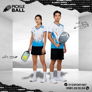Áo Pickleball Nam Nữ PKX-29 Trắng Xanh Cam Năng động Và Thoáng Mát