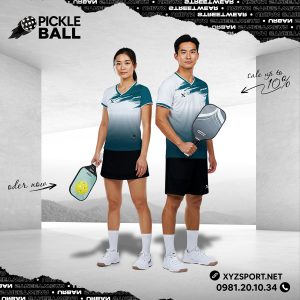 Đồng Phục Pickleball Phối Màu Trắng Xanh Mã PKX-46