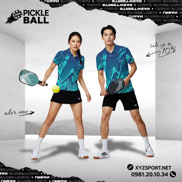 Bộ Quần Áo Pickleball PKX-27 Phối Màu Xanh Năng Động
