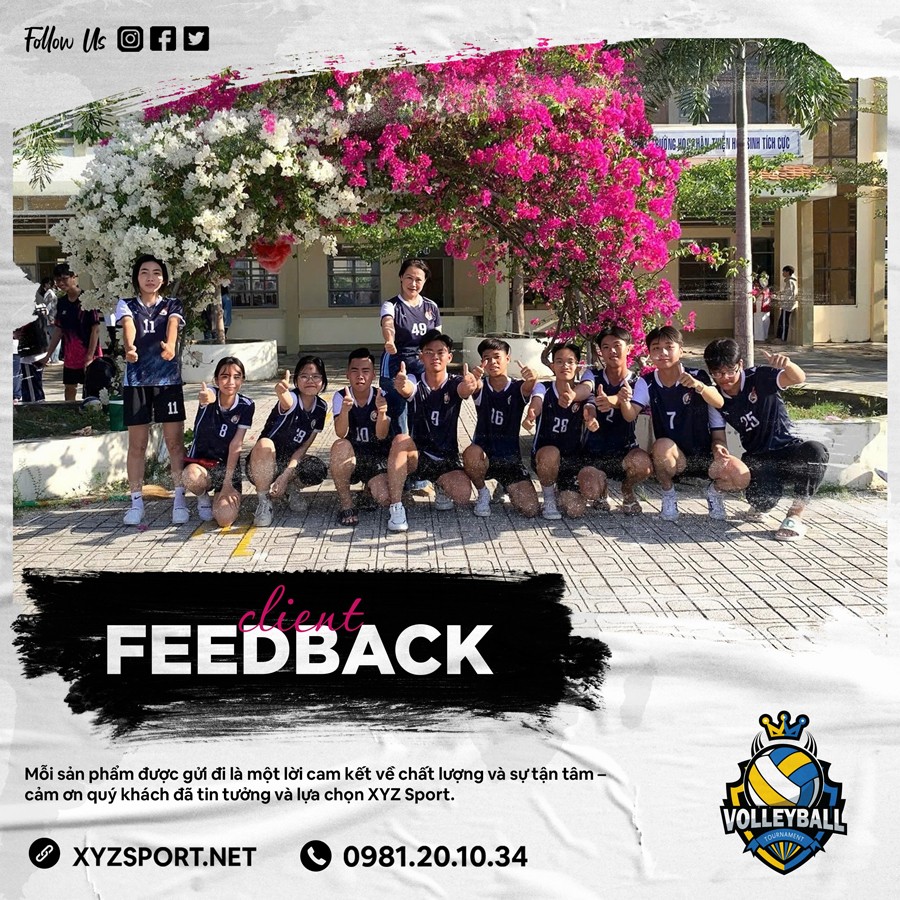 Đồng phục bóng chuyền tím than- Feedback khách hàng
