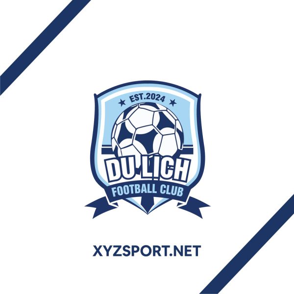 Logo CLB Bóng Đá Du Lịch - Xanh Dương Năng Động Và Trẻ Trung