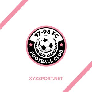 Logo CLB Bóng Đá 97-98 FC – Hồng Pastel Nổi Bật, Phong Cách Thể Thao Độc Đáo