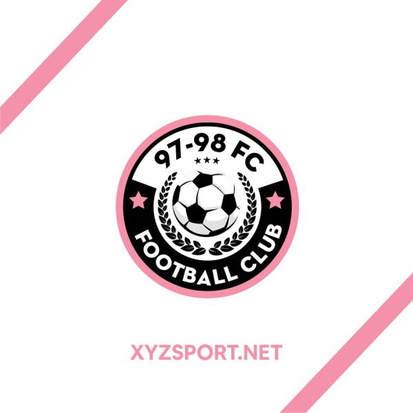 Logo CLB Bóng Đá 97-98 FC – Hồng Pastel Nổi Bật, Phong Cách Thể Thao Độc Đáo