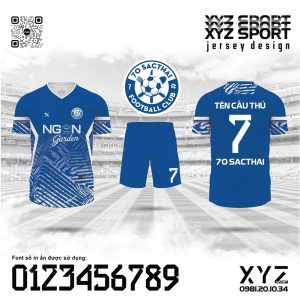 Áo đấu CLB 70 Sách Thái – Xanh Dương Năng Động