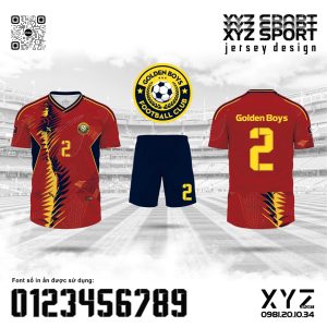 Áo Đấu Golden Boys FC Màu Đỏ Đô Cao Cấp