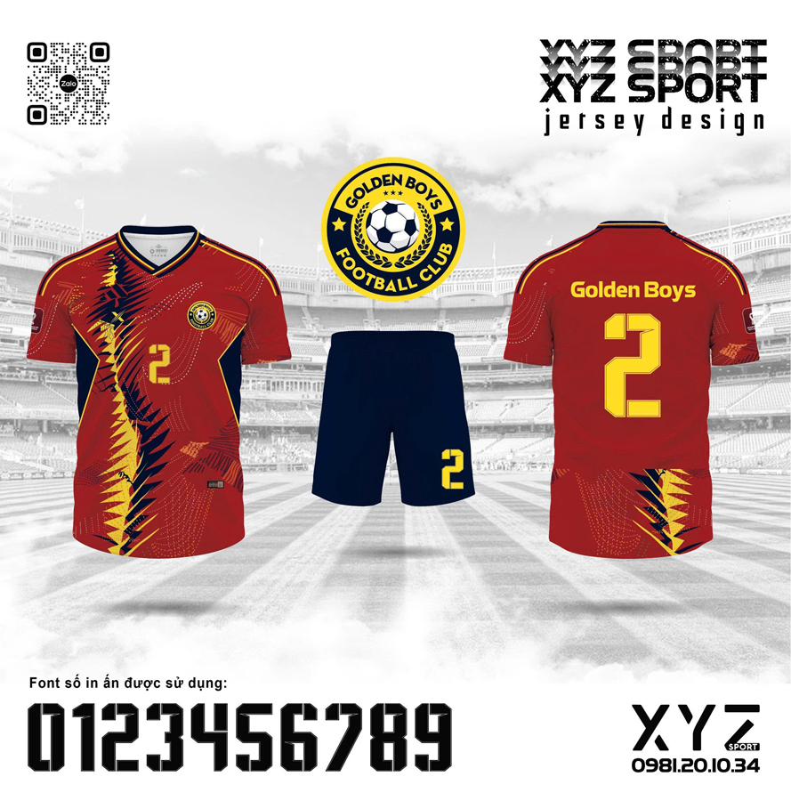 Áo đấu Golden Boys FC đỏ đô – Thiết kế thể thao bứt phá