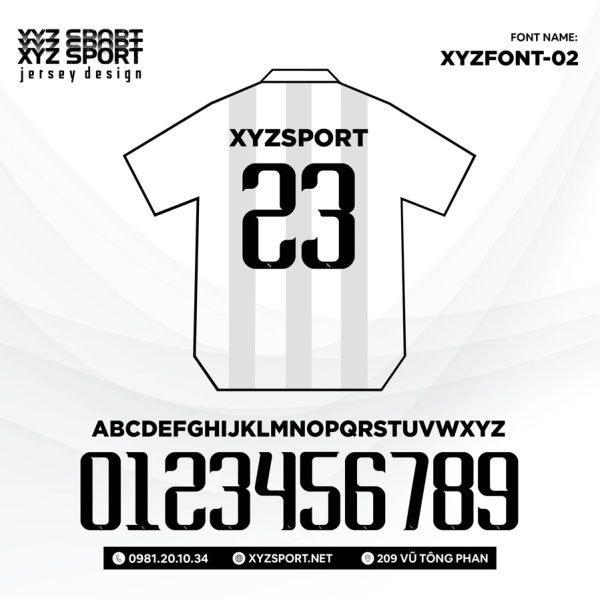 Mẫu Font Số XYZFONT-02 Độc Lạ, Cá Tính