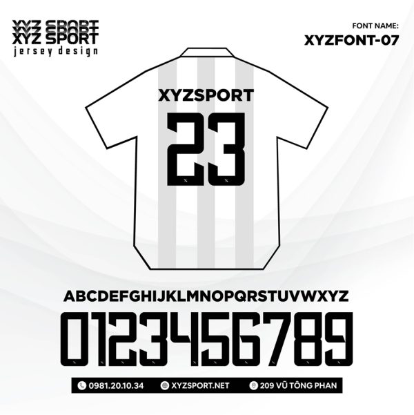 Font Số Đẹp XYZFONT-07 Độc Đáo,Trẻ Trung