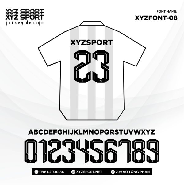 Font Số XYZFONT-08 Cá Tính,Ấn Tượng
