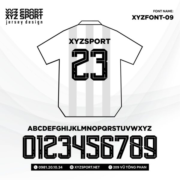 Mẫu Font XYZFONT-09 Hiện Đại,Năng Động