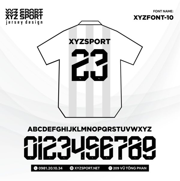 Font Số In Ấn Mã XYZFONT-10 Độc Quyền Cho Team