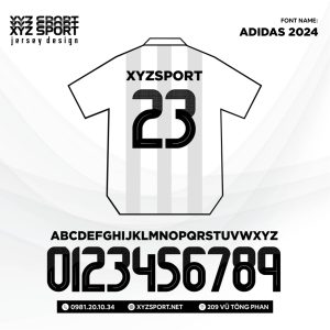 Font Số In Ấn ADIDAS 2024 – Thiết Kế Hiện Đại, Năng Động